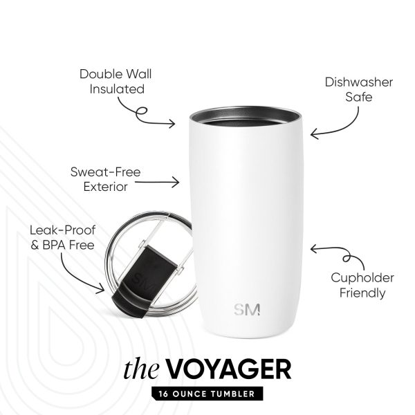 Voyager Tumbler with Clear Flip Lid & Straw - Image 2
