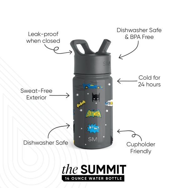 Summit Kids Water Bottle with Straw Lid - Image 2