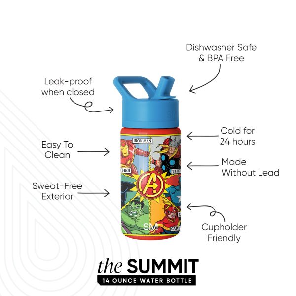 Summit Kids Water Bottle with Straw Lid - Image 2